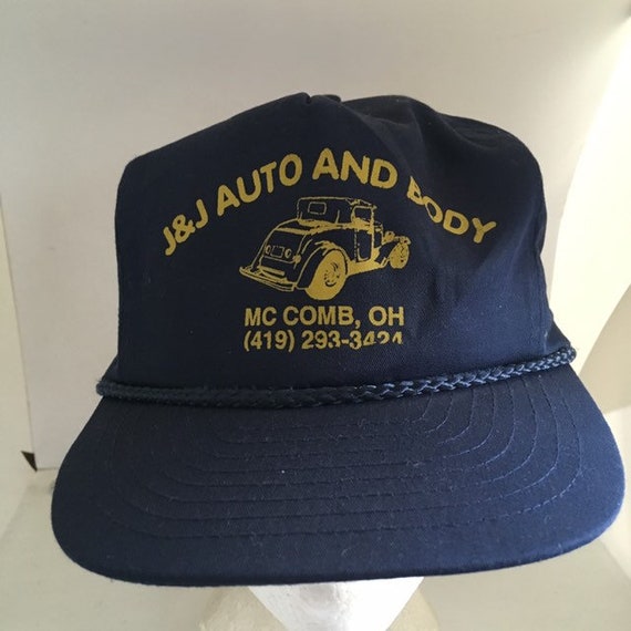 Vintage J&J Auto and body Trucker SnapBack hat 19… - image 2