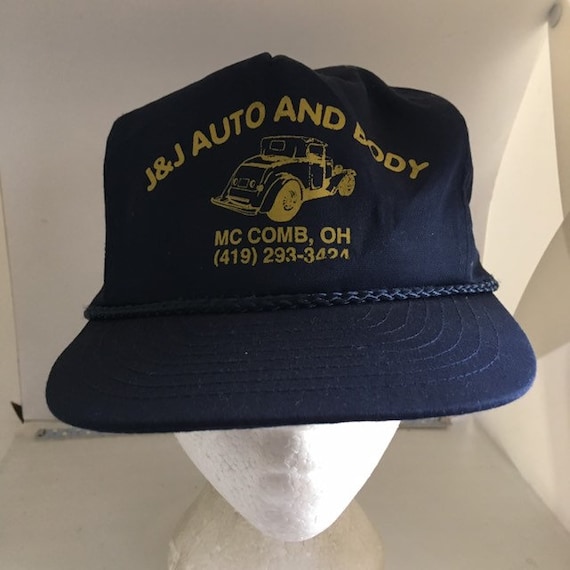 Vintage J&J Auto and body Trucker SnapBack hat 19… - image 1