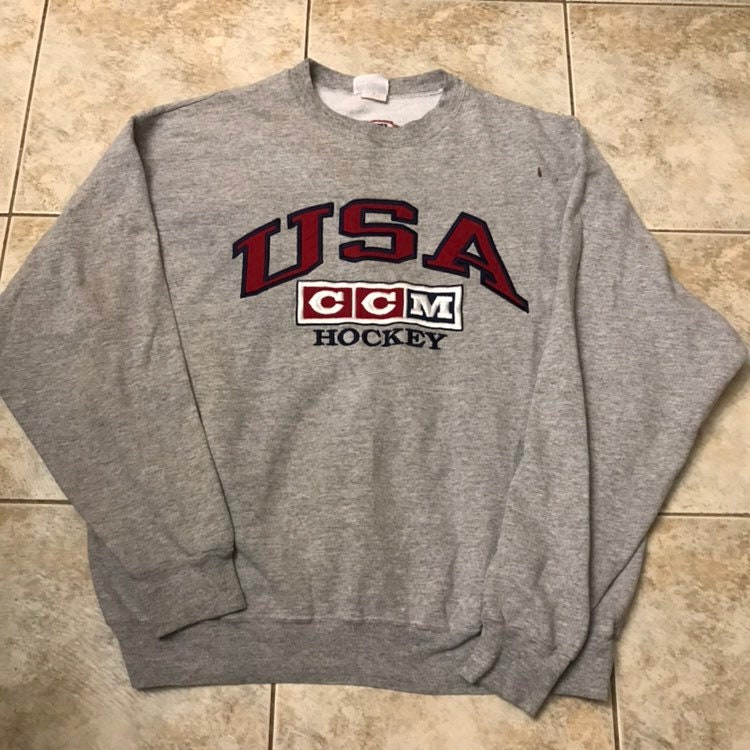 Vintage Team USA Hockey Ccm Crewneck Sweatshirt 1990s Size XL Etsy