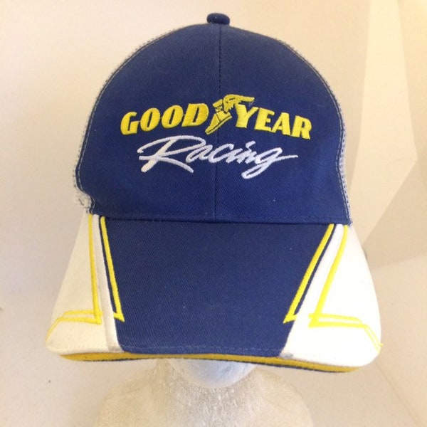 Vintage Goodyear Racing Strapback Hat Cap 1980s 1990s 90s 80s adjustable M16