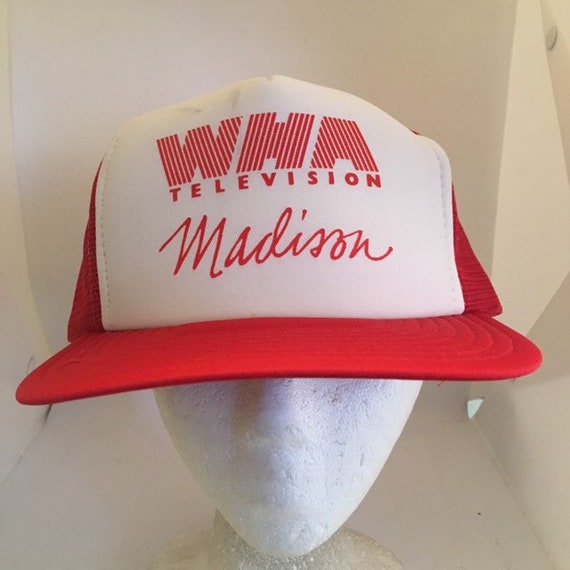 Vintage WHA television Madison Trucker SnapBack h… - image 1