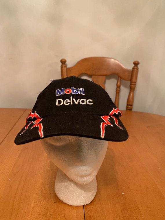 Vintage Mobil race Trucker Snapback hat 1990s 80s 