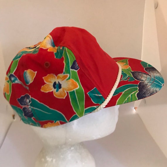 Vintage blank flowers floral Trucker SnapBack hat… - image 2