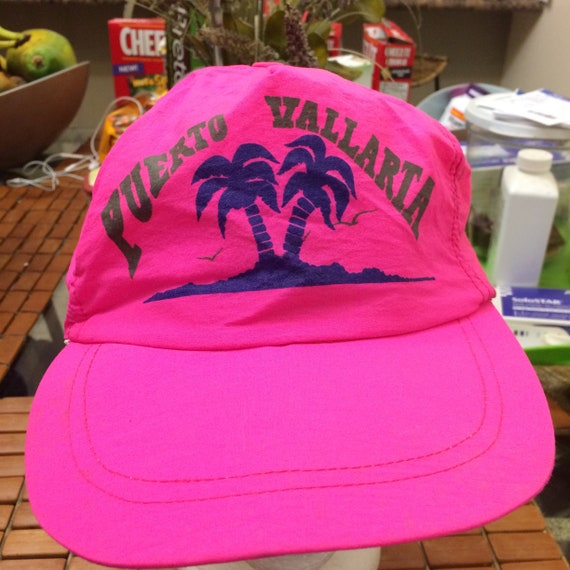 Vintage Puerto Vallarta Trucker neon SnapBack hat… - image 2