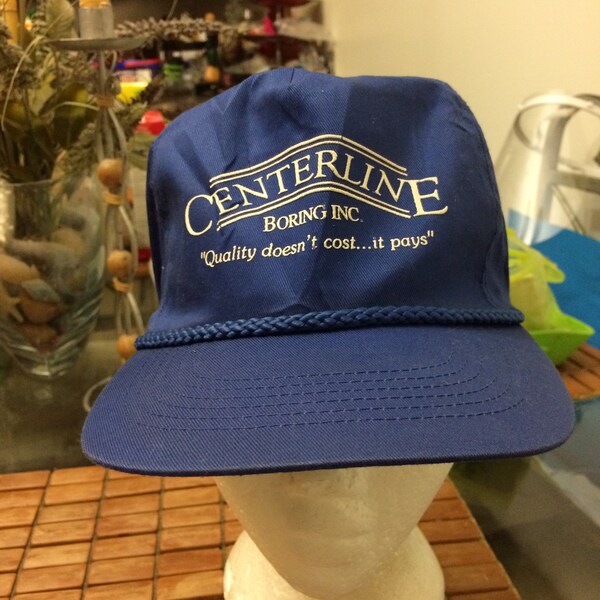 Vintage centerline boring Inc. Trucker Snapback Hat 1990s