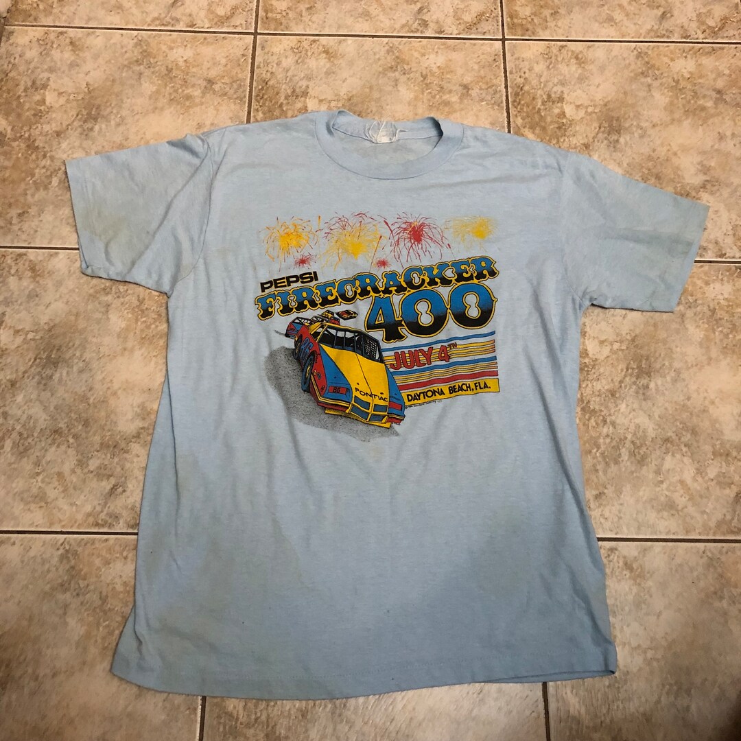 Vintage NASCAR 1988 Pepsi Firecracker 400 T Shirt Size Large 1990s 80s ...