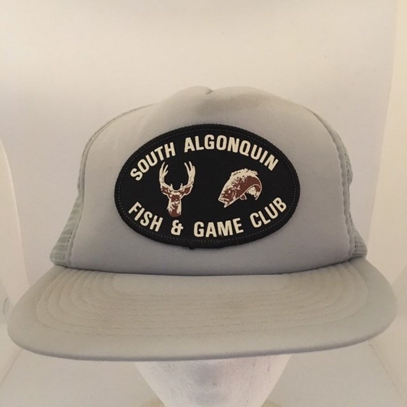 Vintage South Algonquin fish and game club Trucker SnapBack hat 1990s 80s N24 image 2