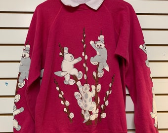 Vintage cats crewneck Sweatshirt size large 1990s 80s