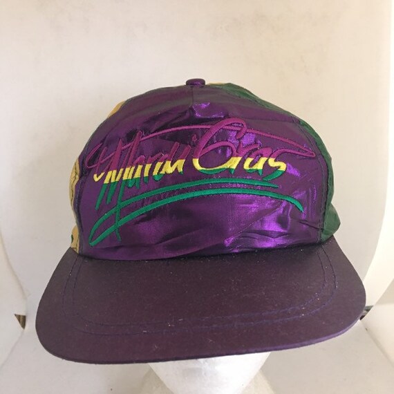 Vintage Mardi Gras Trucker SnapBack Hat 1990s 198… - image 1