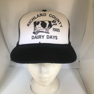 Vintage Richland Country dairy days Trucker Snapback hat adjustable 1985 image 1