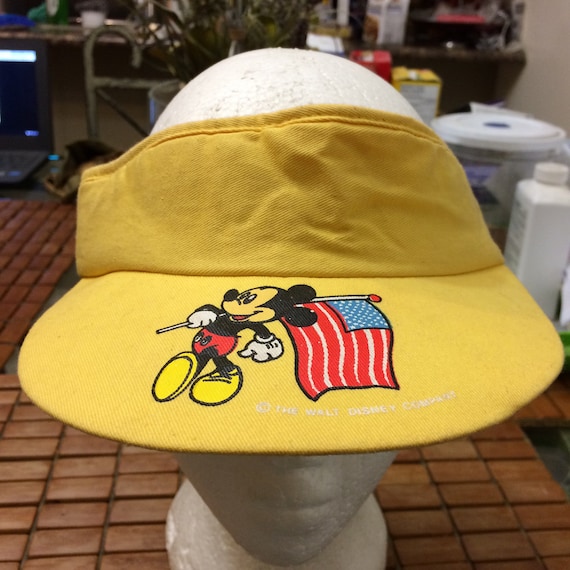 Vintage Disney Mickey Mouse visor Strapback hat 1… - image 1