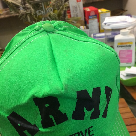 Vintage Army reserve neon green Trucker Snapback … - image 4