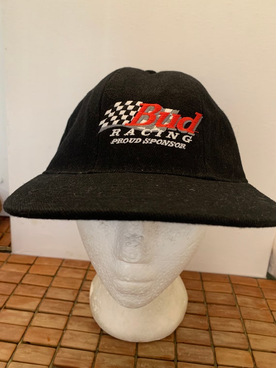 Vintage bud racing Strapback hat adjustable 1990s 