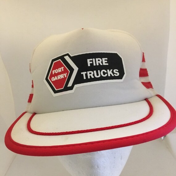 Vintage Port Garry fire trucks 3 stripes Trucker … - image 2