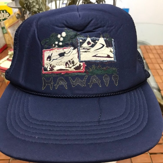 Vintage Hawaii Trucker Snapback Hat 1990s - image 1