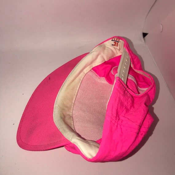 Vintage blank neon pink Trucker SnapBack hat 1990… - image 4