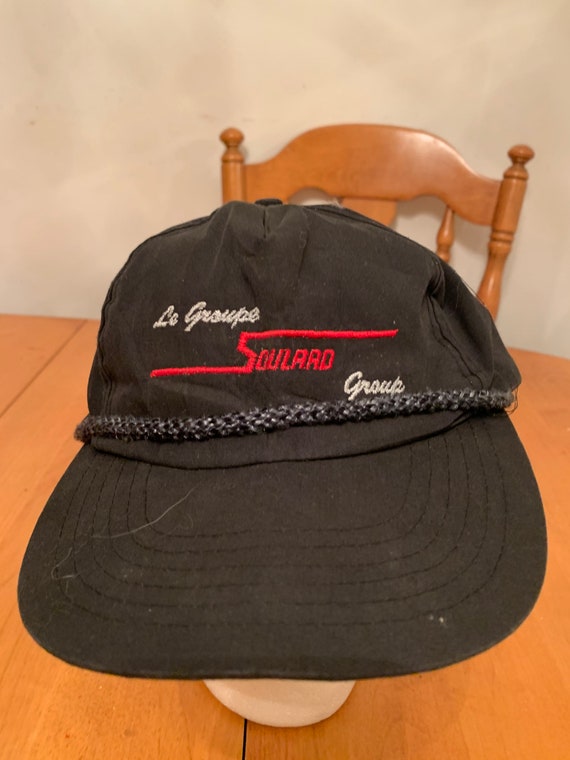 Vintage black Trucker Snapback hat 1990s 80s R1 - image 2