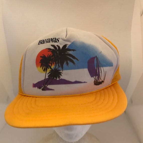 Vintage Bahamas Trucker SnapBack hat 1990s 80s N18 - image 2