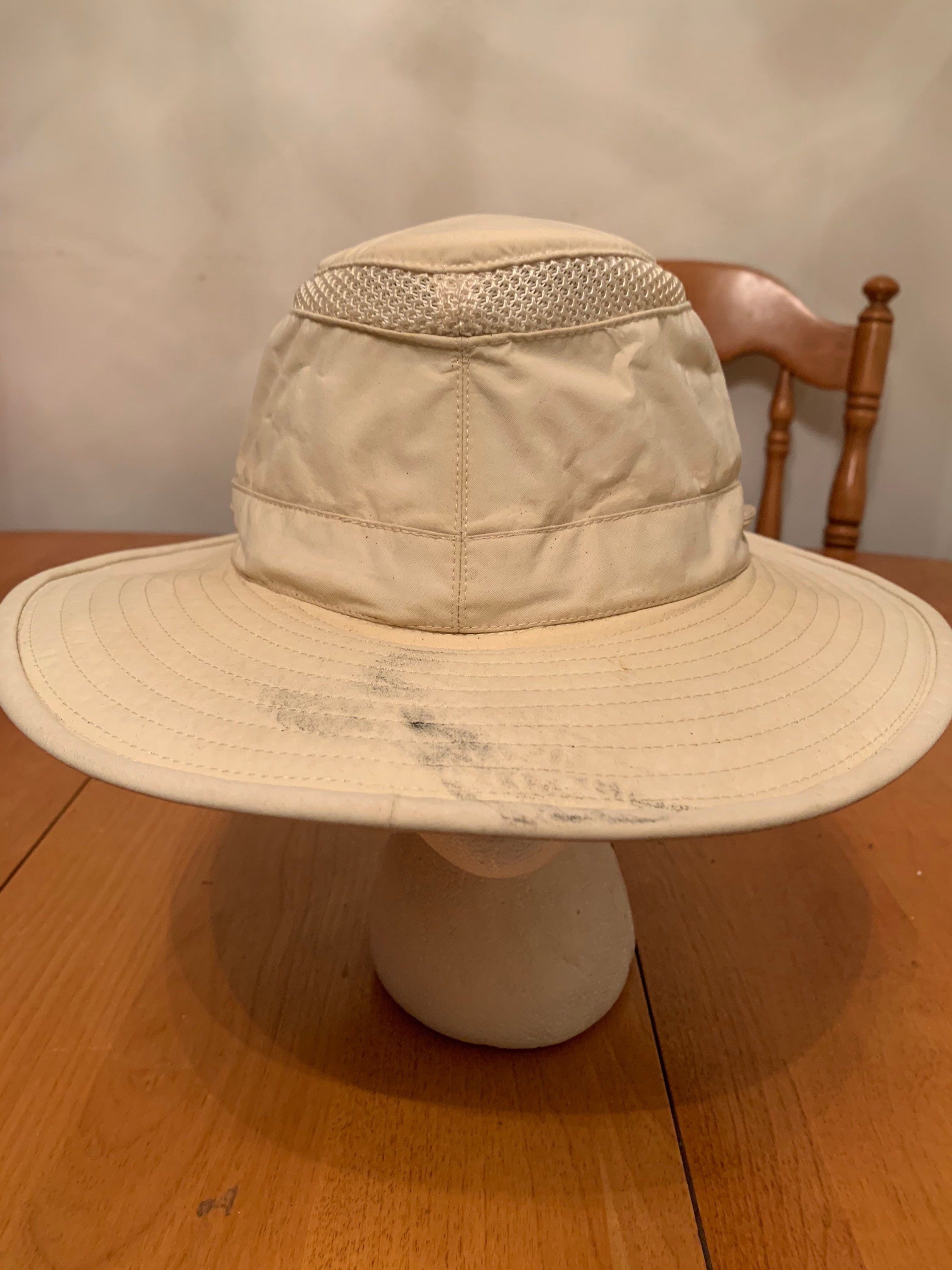 Vintage Tilley Hat Airflow Bucket Hat Beige With Green Underside