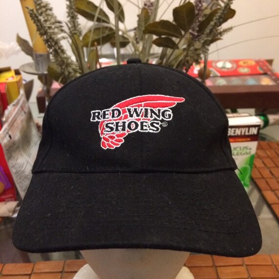 Vintage red wings shoes Strapback hat 1990s 80s - image 2