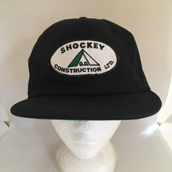 Vintage shockey construction Trucker Snapback hat 