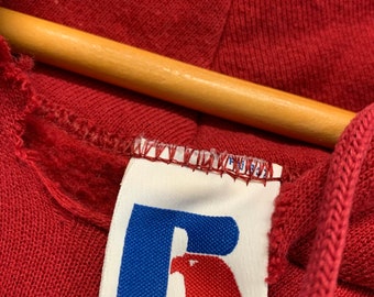 Vintage Russell Athletic Hoodie Red Size XL 1990s 80s - Etsy