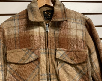 Vintage Wool Jacket Zip up Size Large 1990s 80s - Etsy
