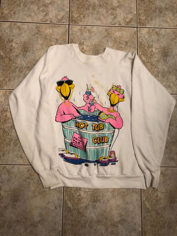 Vintage hot tub duck Sweatshirt size Large 1990s 8