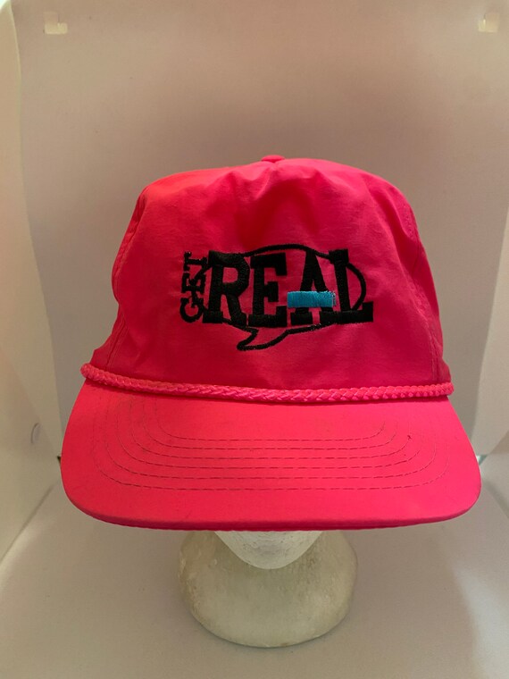 Vintage Get Real Trucker SnapBack hat 1990s 80s J2