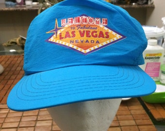 Vintage welcome to the fabulous Las Vegas Nevada Trucker Snapback Hat 1990s