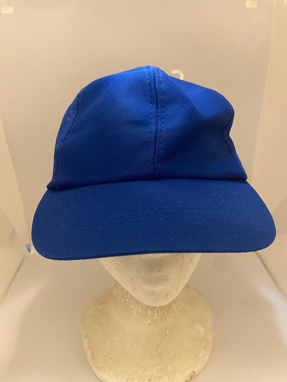 Vintage Blue Trucker SnapBack hat 1990s 80s J20 - image 1