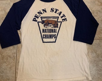 Vintage penn state nittany lion’s national champions long sleeve T shirt size 1970s 80s