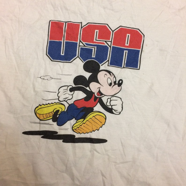 Vintage Mickey Mouse team USA Disney T Shirt 1980s Size medium