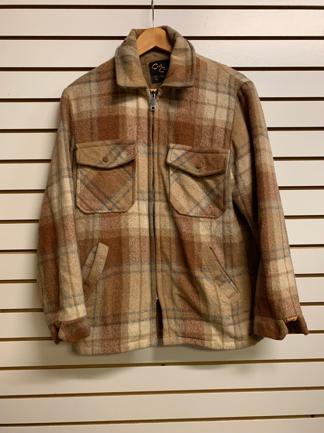 ジャケット・アウター 80's vintage wool jacket  archive Vintage Wool Jacket Zip up Size Large 1990s 80s - Etsy