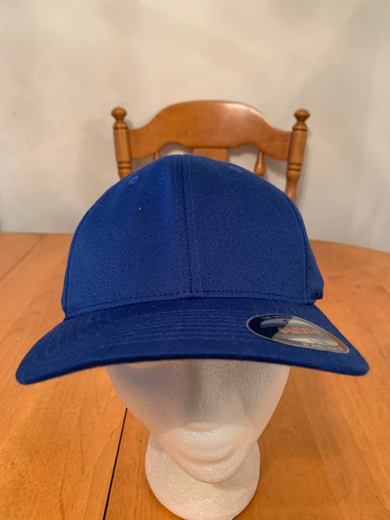 Vintage blue flex fitted hat 1990s 80s R1 - image 2