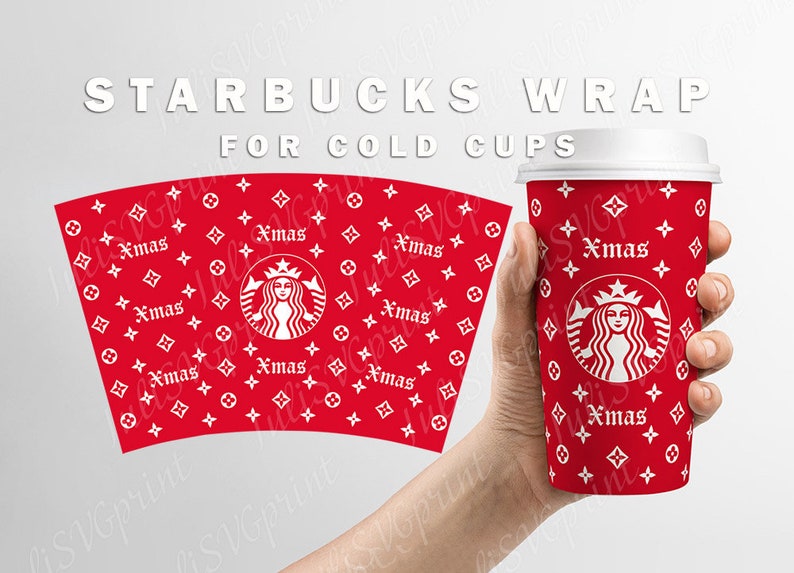 Christmas Starbucks Svg Lv Full Wrap Venti Cold Cup Starbucks Etsy