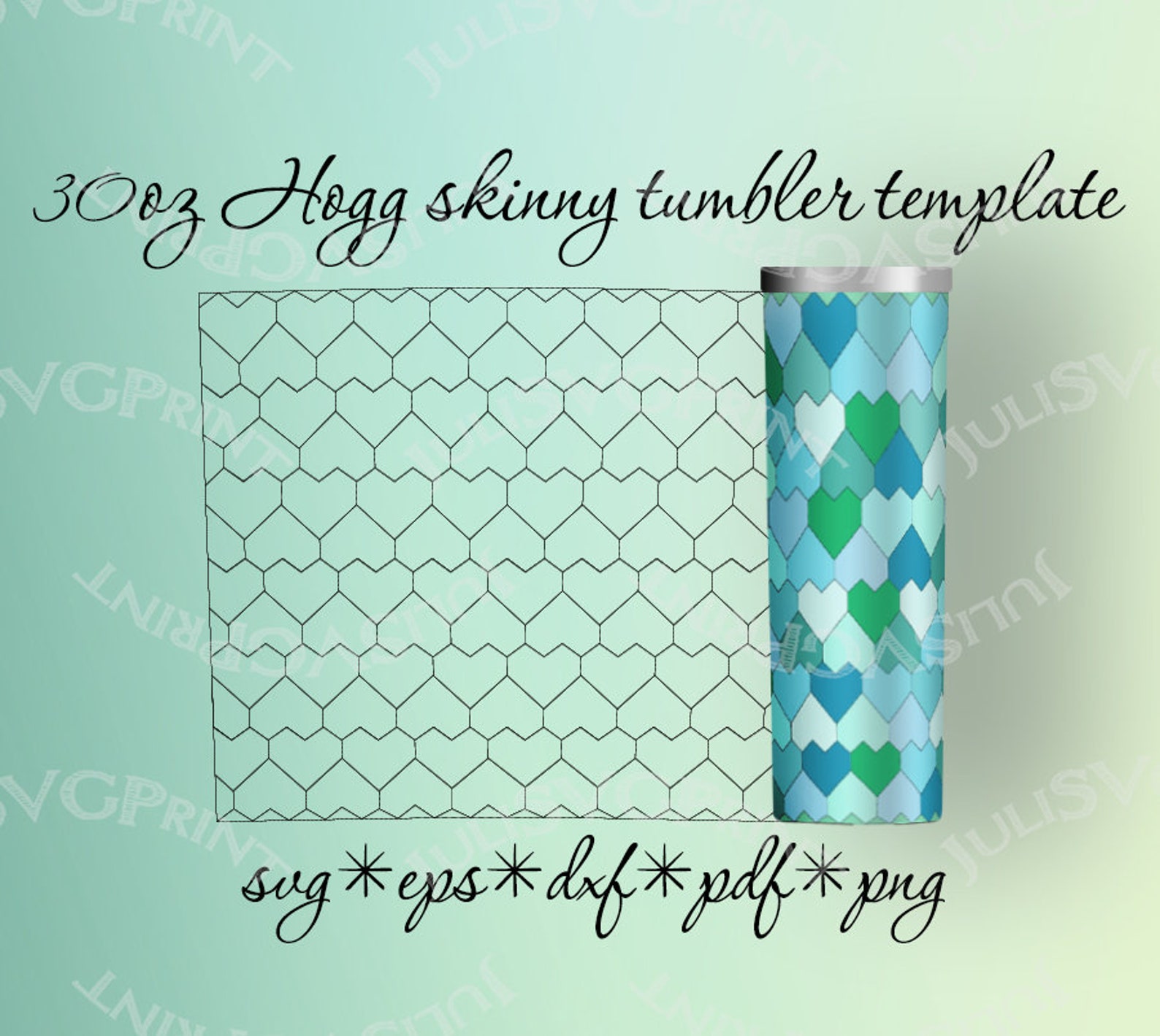 30 oz Hearts Hogg Skinny Tumbler Template 30oz Hogg Skinny Etsy