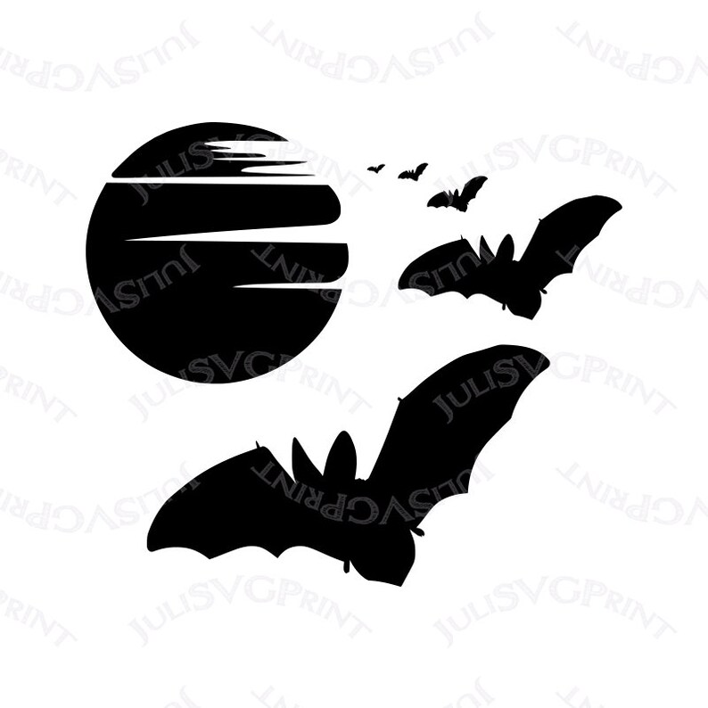 Download Bat svg Full Moon svg Moon and bat svg Halloween svg Bat ...