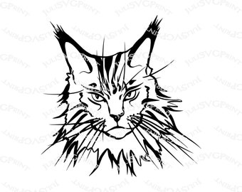 Maine Coon Vector Etsy France