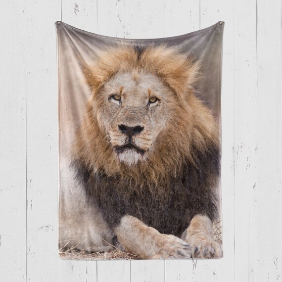 Lion Blanket B French Lion Lover Gift Gift Idea Etsy