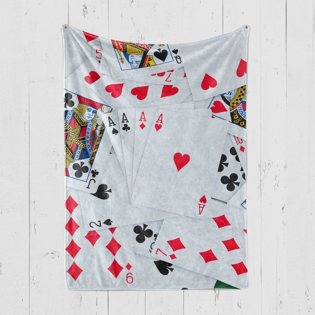 Playing Cards Blanket, Card Player Gift, Gift Ideas Etsy