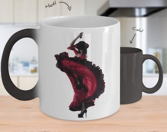 Flamenco Dance Color Changing Mug, Flamenco Dance Color Changing Cup, Flamenco Dance Lover Gift, Gifts