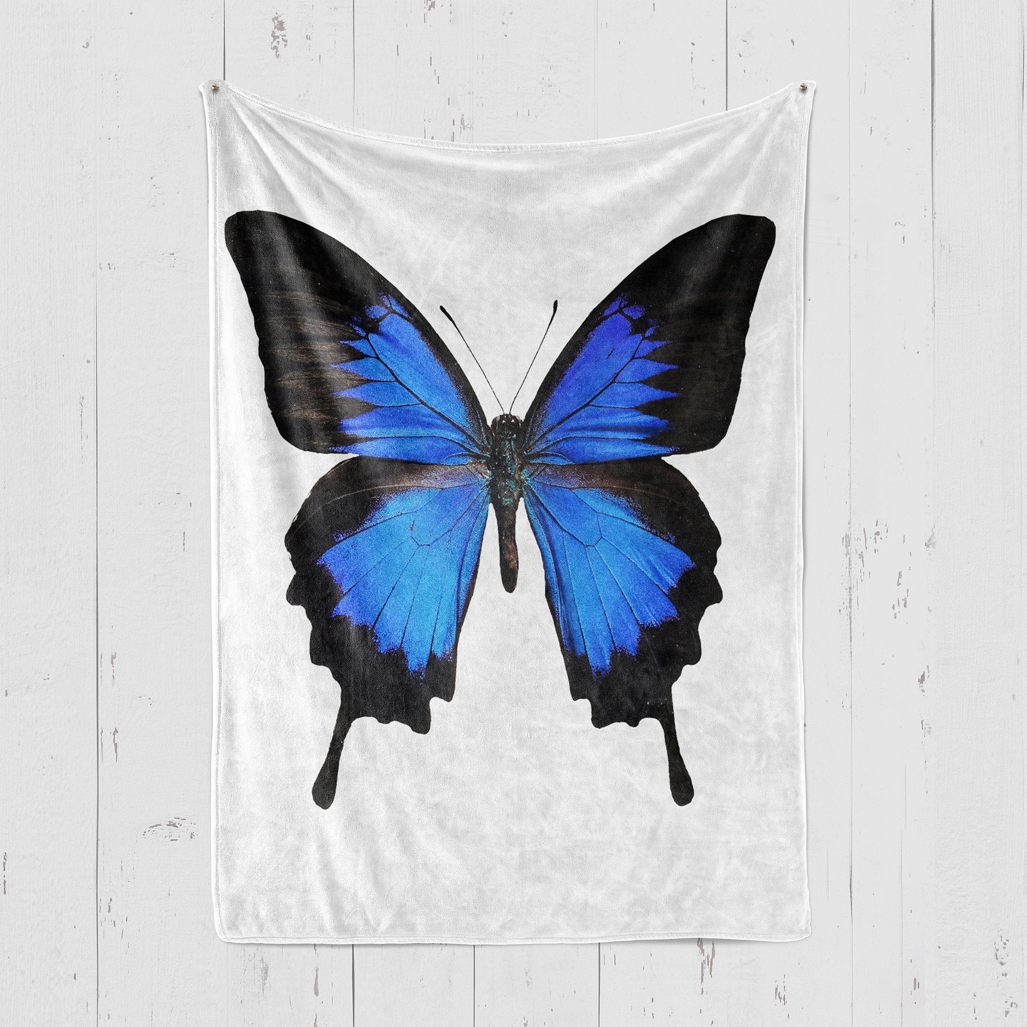 Blue Butterfly Blanket, Blue Butterfly Throw, Butterfly Lovers Gift Etsy