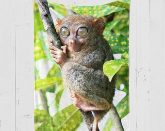 Tarsier Blanket, Tarsier Throw, Tarsier Lover Gift, Gift Idea