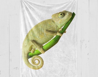 Chameleon Blanket, Chameleon Throw,  Chameleon Lover Gift, Gift Idea
