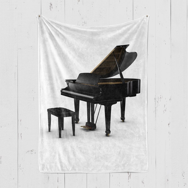 Piano Black Pattern Print Blanket