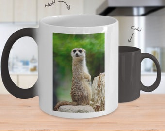 Meerkat Color Changing Mug, Meerkat Color Changing Cup, Meerkat Lover Gift, Gift Idea
