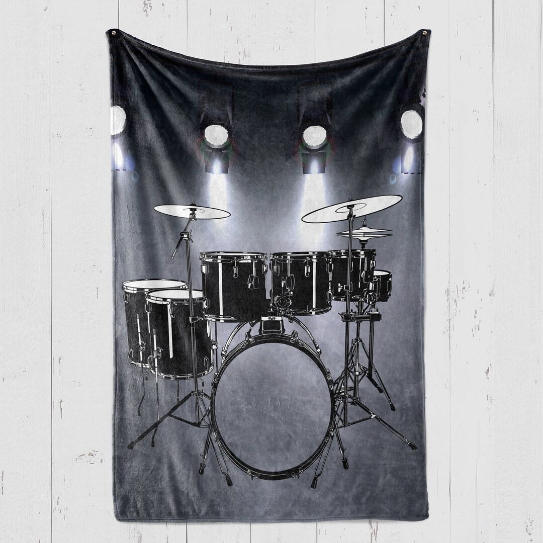 Drum Blanket, Drums Blanket, Gift for Drummer, Gift for Drum Lover