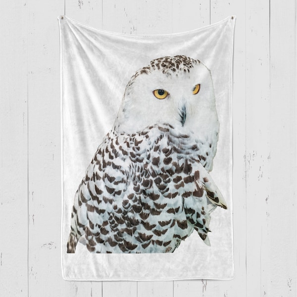 Snow Owl Blanket, Snow Owl Throw, Snow Owl Fleece, Snow Owl Lover Gift