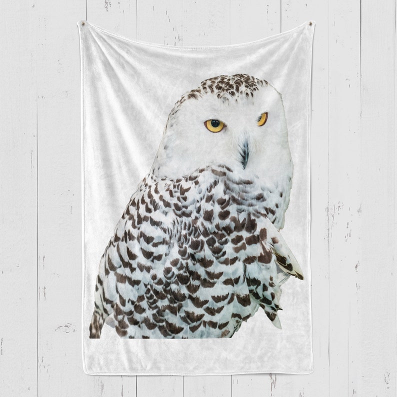 Snow Owl Blanket, Snow Owl Throw, Snow Owl Fleece, Snow Owl Lover Gift